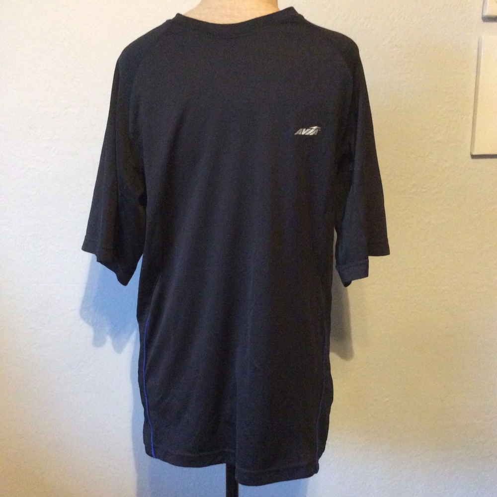 Avia Mens athletic performance Black/Blue T shirt Size Small